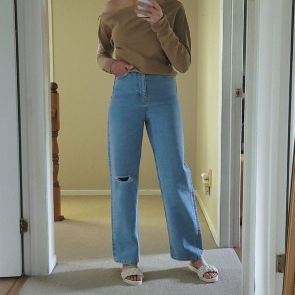 Oak & Fort Ripped Wide Leg Jeans - Picture 4 of 7